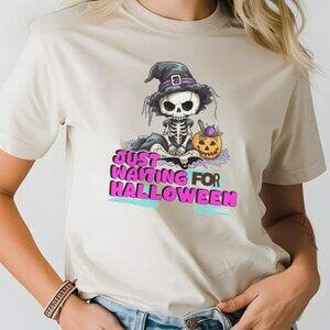 Waiting for Halloween T-Shirt, Halloween Skeleton T-Shirt, Spooky Season Tee